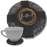 PODSTAWKA Z KORALIKÓW ZŁOTO-NIEBIESKA