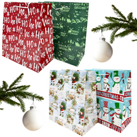 ZESTAW TOREBEK PREZENTOWYCH ŚWIĄTECZNYCH W RÓŻNE WZORY 4 SZTUKI 29X15X33CM HOHO MERRY CHRISTMAS