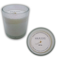 ŚWIECZKA OZDOBNA BIAŁA Z BROKATEM