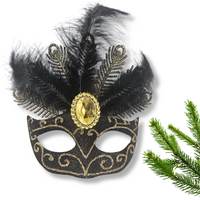ZAWIESZKA DEKORACYJNA MASKA WENECKA - CZARNA