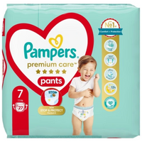 PAMPERS PANTS PREMIUM CARE COUCHE CULOTTE T7 17+KG 27PCS
