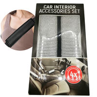 ZESTAW AKCESORIÓW DO SAMOCHODU Z CEKINAMI - PASY DRĄŻEK RĘCZNY