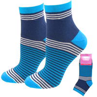 SKARPETKI DAMSKIE NIEBIESKIE W PASKI 39-41 DERBY 