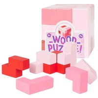 UKŁADANKA LOGICZNA DREWNIANE PUZZLE SZEŚCIAN 5+ RÓŻOWA