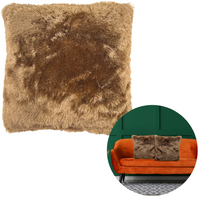 PODUSZKA DEKORACYJNA 45X45 BRĄZOWA FUTRZASTA