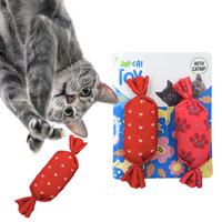 CAT TOY ZABAWKA DLA KOTA Z KOCIMIĘTKĄ 2 SZT. CZERWONY I RÓŻOWY CUKIEREK