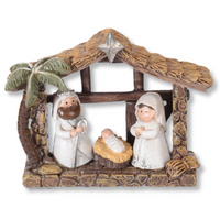 MINI SZOPKA BOŻONARODZENIOWA BRĄZOWA słoma