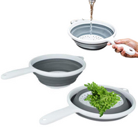 SKŁADANY DURSZLAK CEDZAK SILIKONOWY Z RĄCZKĄ SITKO OWALNE SZARY