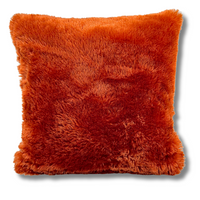 PODUSZKA DEKORACYJNA 45X45CM FUTRZAK CEGLASTA 