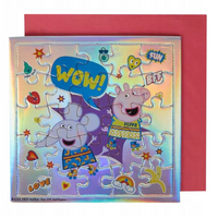 KARTKA Z ŻYCZENIAMI Z PUZZLAMI ŚWINKA PEPPA 