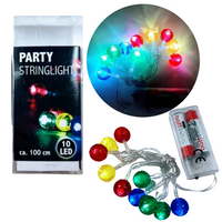 GIRLANDA ŚWIETLNA 100 CM 10LED ZASILANIE BATERYJNE 2XAA TOPEQ  KOLOROWA