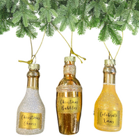 SZKLANE ZAWIESZKI ŚWIĄTECZNE 3SZT. ZŁOTE ALKOHOLE