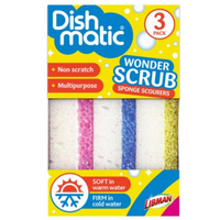 GĄBKI DISHMATIC ESSENTIALS WONDER SCRUB 3 PACK
